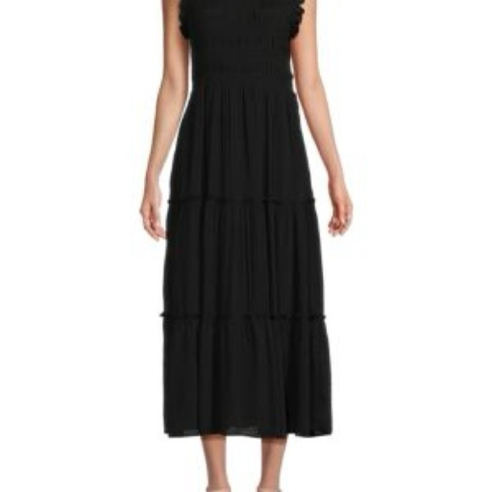 Saks Fifth Avenue Black Midi Dress